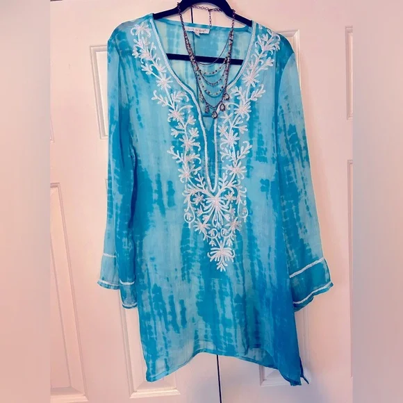 blue island cover up dress Women's Catalina Cover-Up Dress with Pockets | Arctic Blue | UPF 50+